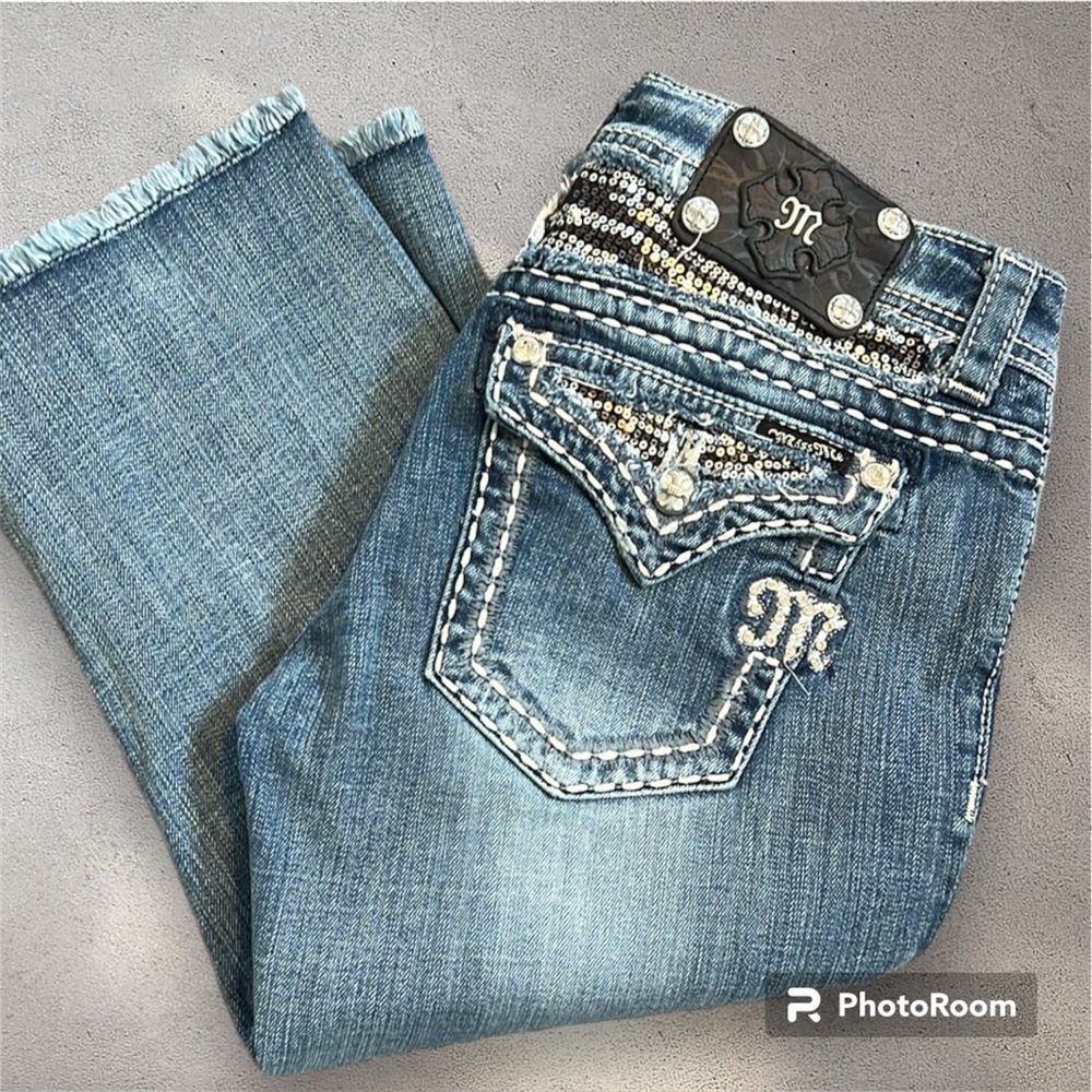Pair of Miss Me crop jeans